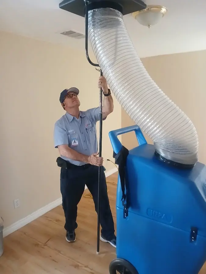 Mini Split Installation technician using HEPA equipment in Little Rock